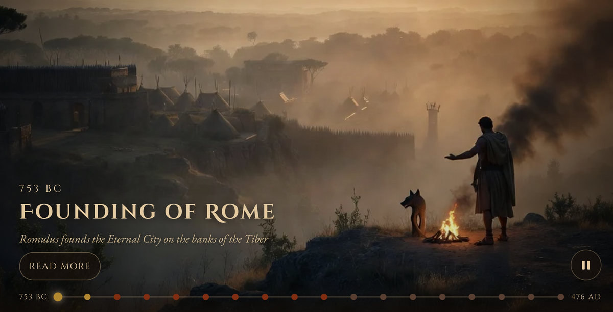Timeline of Rome: major events from 753 BC to 476 AD